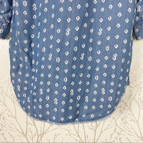 ANTHROPOLOGIE CLOTH & STONE Chambray Mary Lou Shirt Dress XS Coastal Casual - Picture 10 of 15